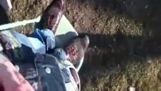 Le hayuda a hacerse una paja al aire libre