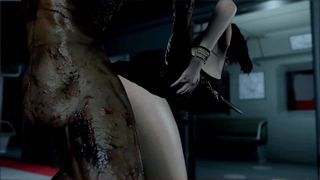 Una breve escena de hentai nocturno follando en el metro