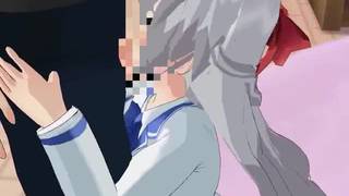 Una mamada en 3D de esta colegiala hentai tan cachonda